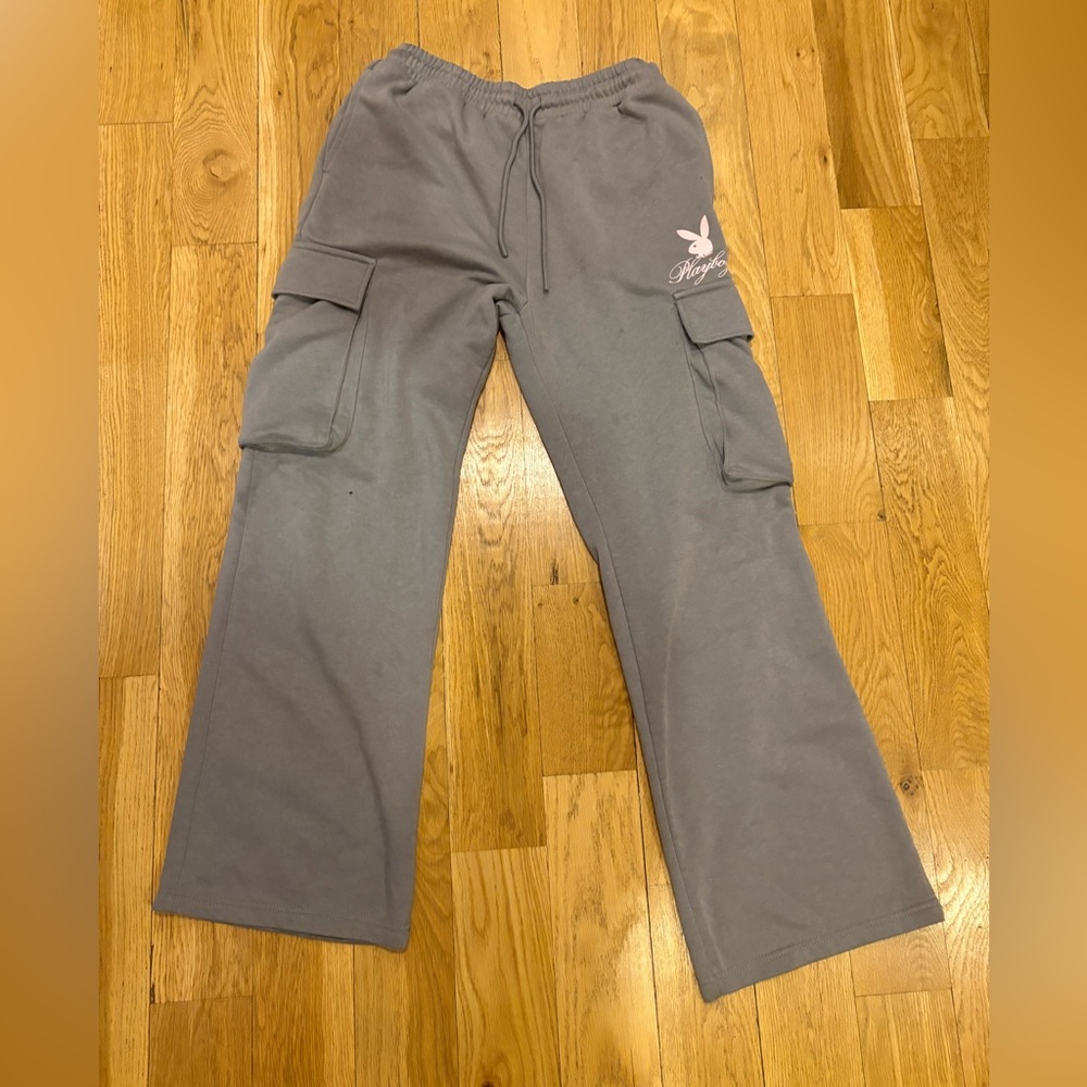 Gray Cargo Playboy Sweatpants